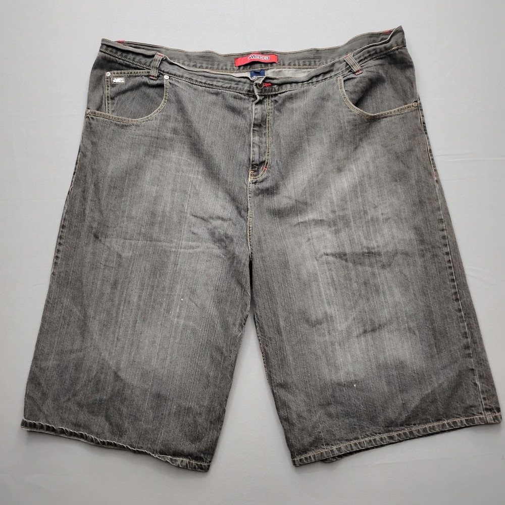 Mecca Mens Baggy Shorts Y2k Denim Jean Grey Size 54